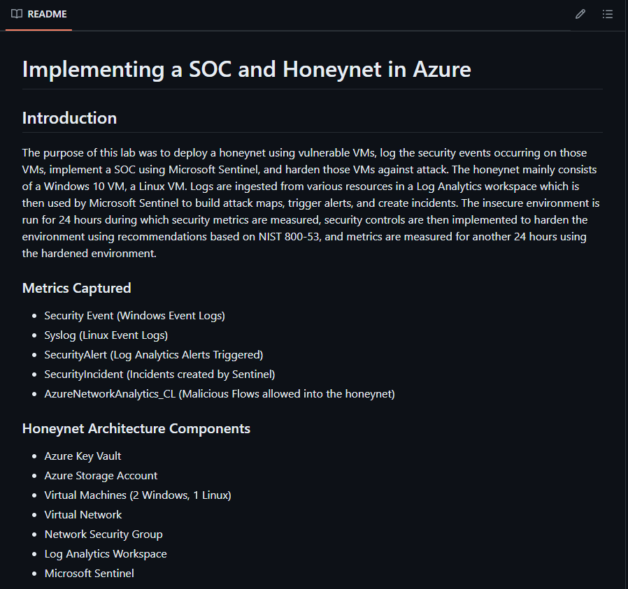 Screenshot of SOC-Honeynet project.